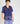 jamdani organic cotton shirt in dark blue