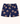 mid hand-printed cotton shorts in blue